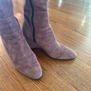 Hogan Women's Heeled Boots in Rich Mauve Suede